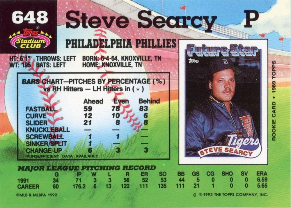 Steve Searcy  baseball card collectible - Main Image 2