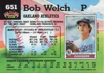 Bob Welch  baseball card collectible - Main Image 2