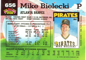 Mike Bielecki  baseball card collectible - Main Image 2