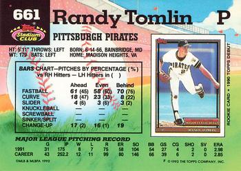 Randy Tomlin  baseball card collectible - Main Image 2