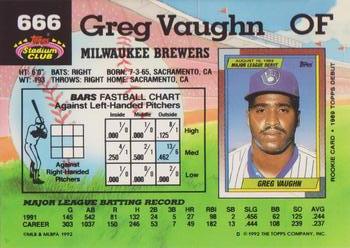 Greg Vaughn  baseball card collectible - Main Image 2