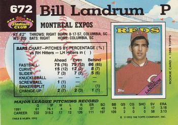 Bill Landrum  baseball card collectible - Main Image 2