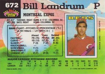 Bill Landrum  baseball card collectible - Main Image 2