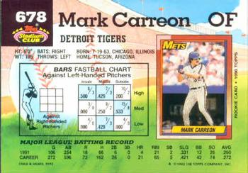 Mark Carreon  baseball card collectible - Main Image 2