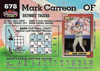 Mark Carreon  baseball card collectible - Main Image 2