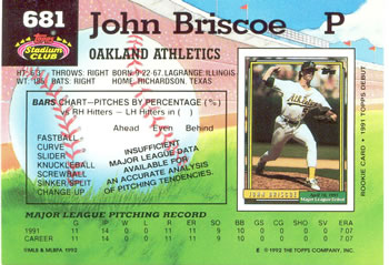 John Briscoe  baseball card collectible - Main Image 2