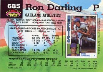Ron Darling  baseball card collectible - Main Image 2