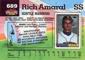 Rich Amaral  baseball card collectible - Main Image 2