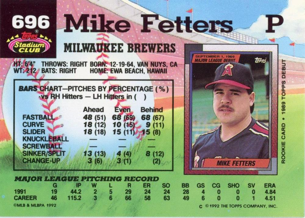 Mike Fetters  baseball card collectible - Main Image 2