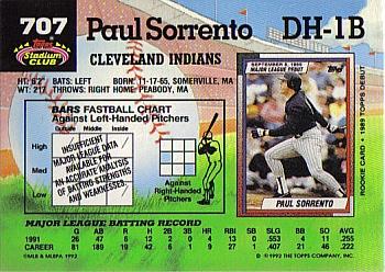 Paul Sorrento  baseball card collectible - Main Image 2