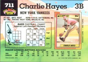 Charlie Hayes  baseball card collectible - Main Image 2