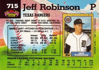 Jeff Robinson  baseball card collectible - Main Image 2