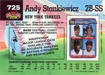 Andy Stankiewicz  baseball card collectible - Main Image 2