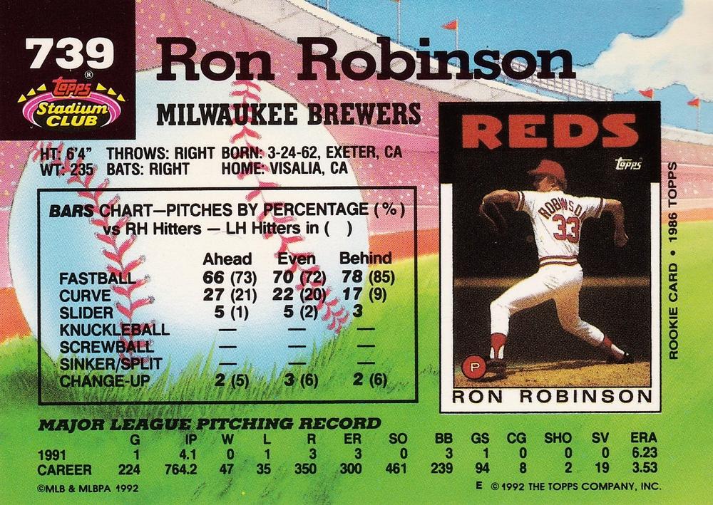 Ron Robinson  baseball card collectible - Main Image 2