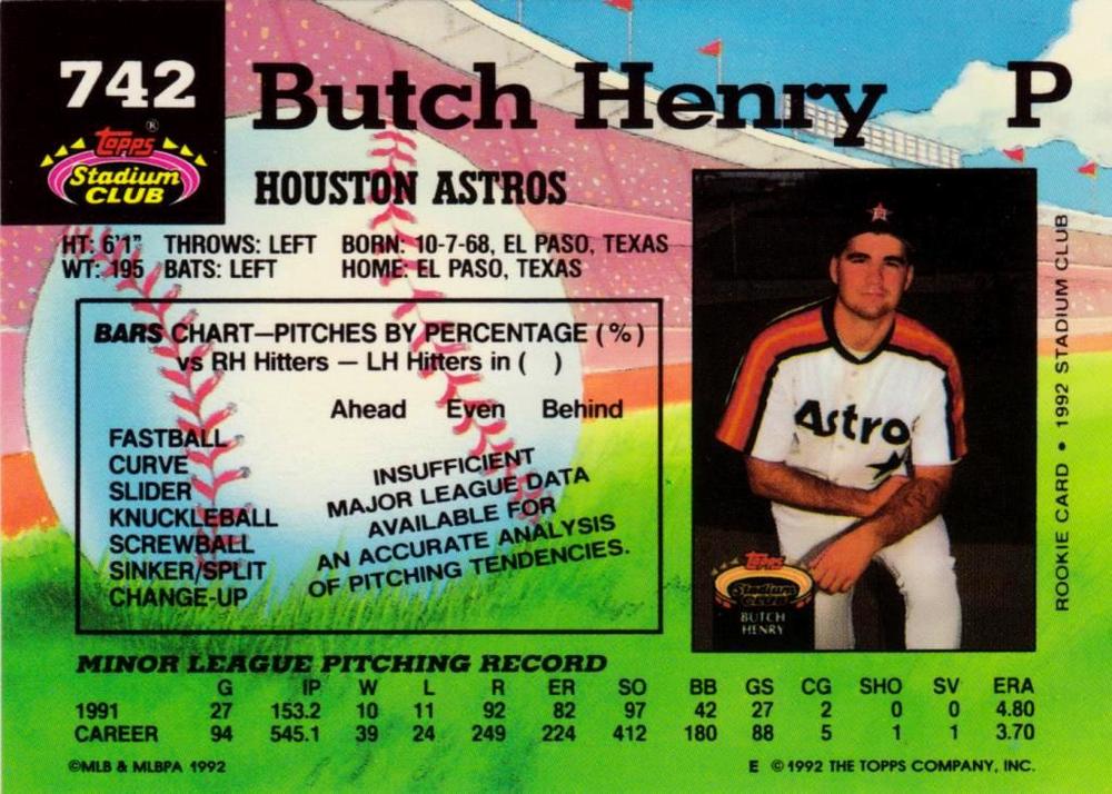 Butch Henry  baseball card collectible - Main Image 2
