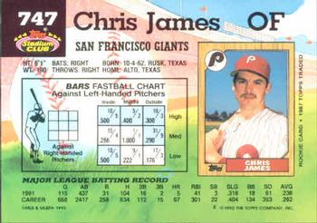 Chris James  baseball card collectible - Main Image 2