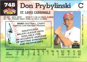 Don Prybylinski  baseball card collectible - Main Image 2