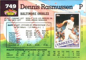 Dennis Rasmussen  baseball card collectible - Main Image 2