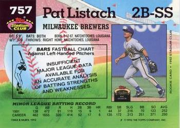 Pat Listach  baseball card collectible - Main Image 2