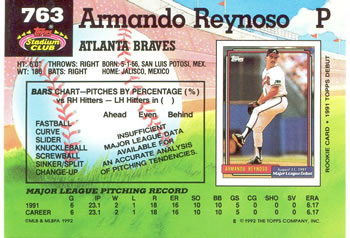 Armando Reynoso  baseball card collectible - Main Image 2