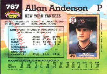 Allan Anderson  baseball card collectible - Main Image 2