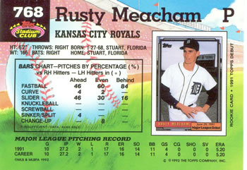 Rusty Meacham  baseball card collectible - Main Image 2