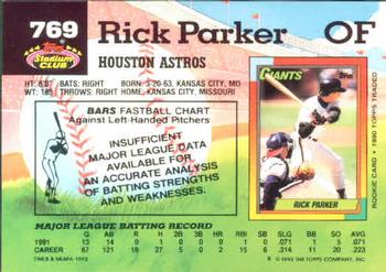 Rick Parker  baseball card collectible - Main Image 2