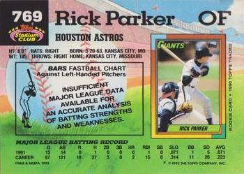 Rick Parker  baseball card collectible - Main Image 2