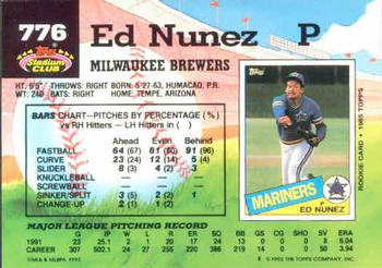 Edwin Nunez  baseball card collectible - Main Image 2