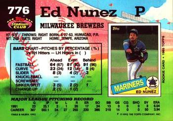 Edwin Nunez  baseball card collectible - Main Image 2