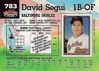 David Segui  baseball card collectible - Main Image 2