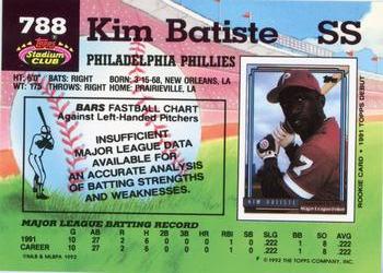 Kim Batiste  baseball card collectible - Main Image 2
