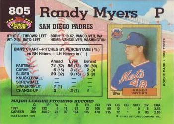 Randy Myers  baseball card collectible - Main Image 2