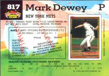 Mark Dewey  baseball card collectible - Main Image 2