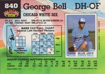 George Bell  baseball card collectible - Main Image 2