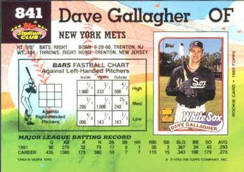 Dave Gallagher  baseball card collectible - Main Image 2