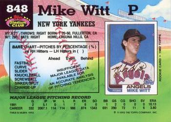 Mike Witt  baseball card collectible - Main Image 2
