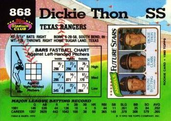 Dickie Thon  baseball card collectible - Main Image 2