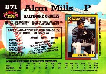 Alan Mills  baseball card collectible - Main Image 2
