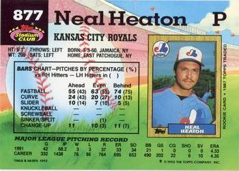 Neal Heaton  baseball card collectible - Main Image 2