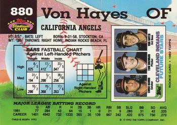 Von Hayes  baseball card collectible - Main Image 2
