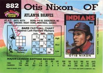 Otis Nixon  baseball card collectible - Main Image 2