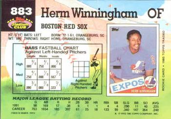 Herm Winningham  baseball card collectible - Main Image 2