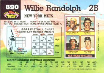 Willie Randolph  baseball card collectible - Main Image 2