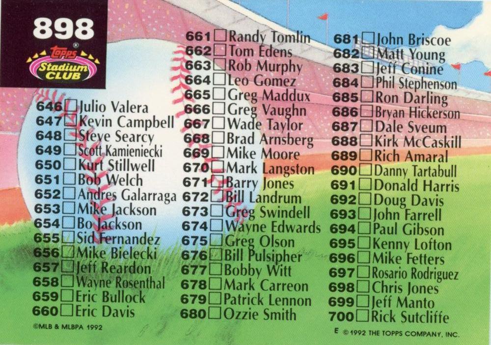 Checklist: 601-700  baseball card collectible - Main Image 2