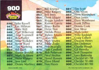Checklist: 801-900  baseball card collectible - Main Image 2