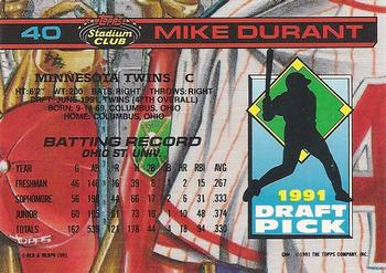 Mike Durant  baseball card collectible - Main Image 2