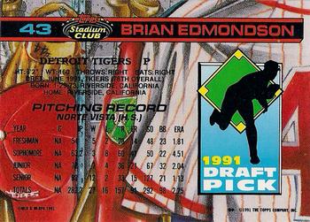 Brian Edmondson  baseball card collectible - Main Image 2