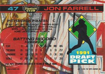 Jon Farrell  baseball card collectible - Main Image 2