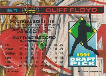 Cliff Floyd  baseball card collectible - Main Image 2